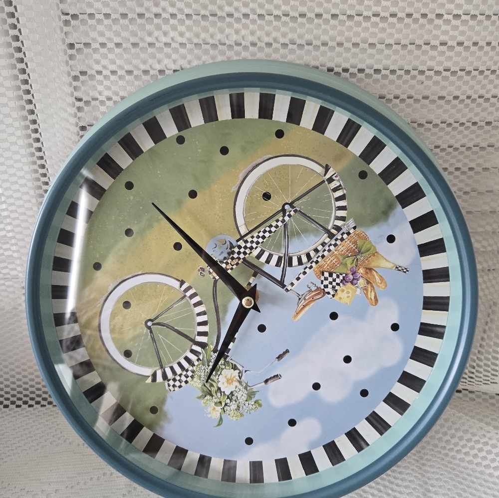 MacKenzie-Childs Bike Ride Retro-Style Clock - Picture 6 of 10